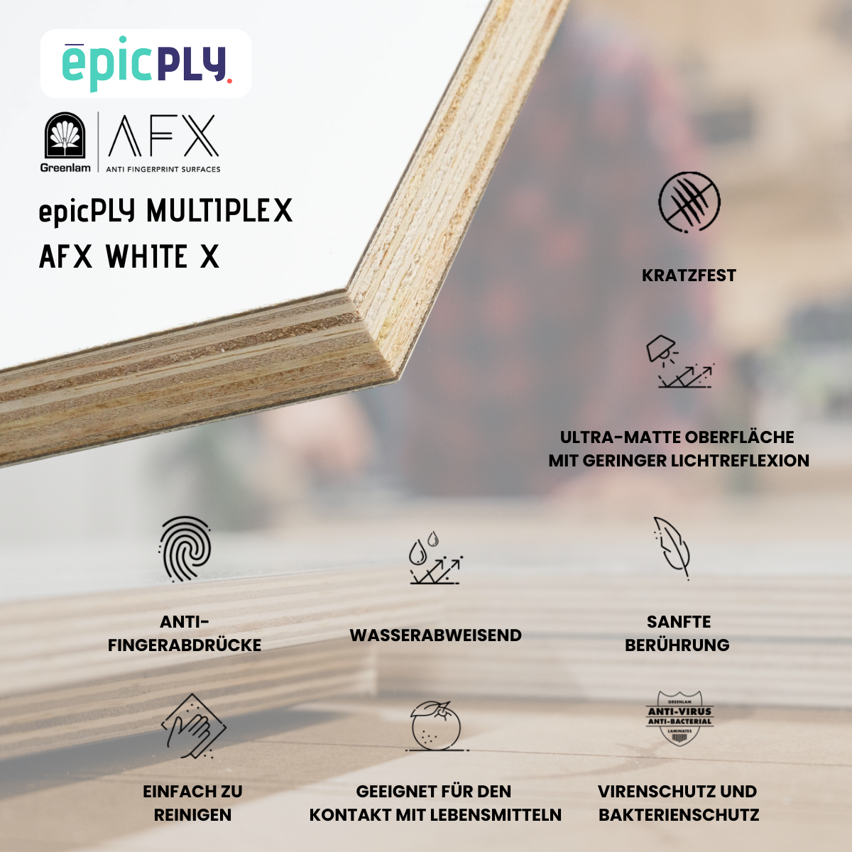 Contreplaqué epicPLY stratifié haut de gamme - AFX Blanc X 