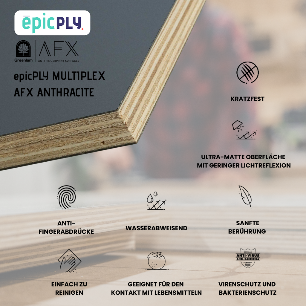 Contreplaqué epicPLY stratifié haut de gamme - Anthracite AFX