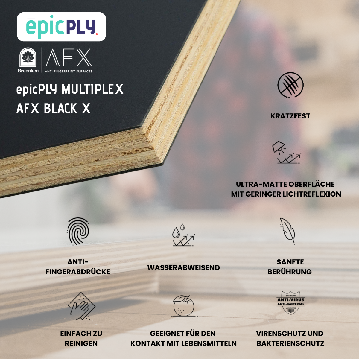 Contreplaqué epicPLY stratifié haut de gamme - Noir AFX