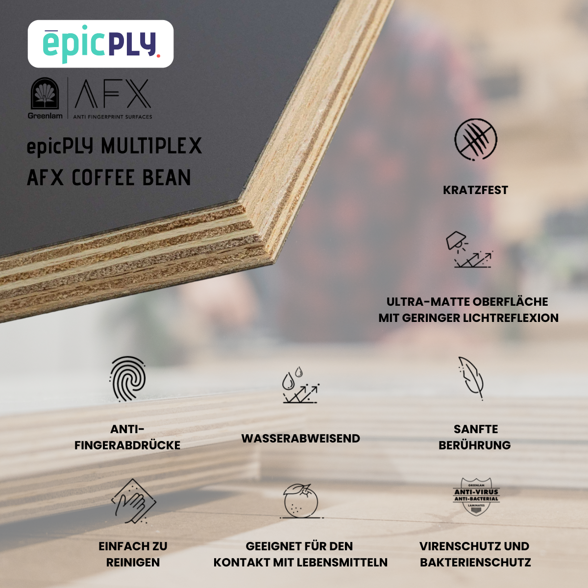 Contreplaqué epicPLY stratifié haut de gamme - Coffee Bean AFX