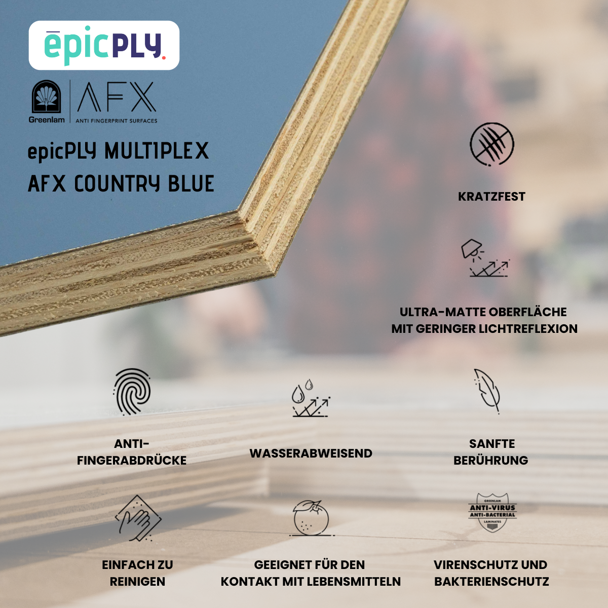Contreplaqué epicPLY stratifié haut de gamme - AFX Bleu