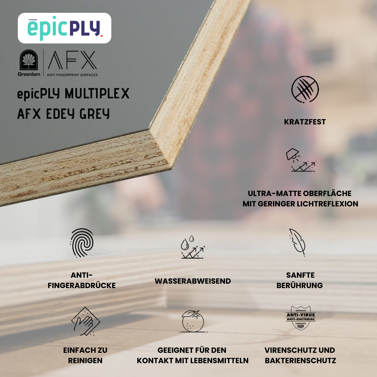 Contreplaqué epicPLY stratifié haut de gamme - AFX Gris