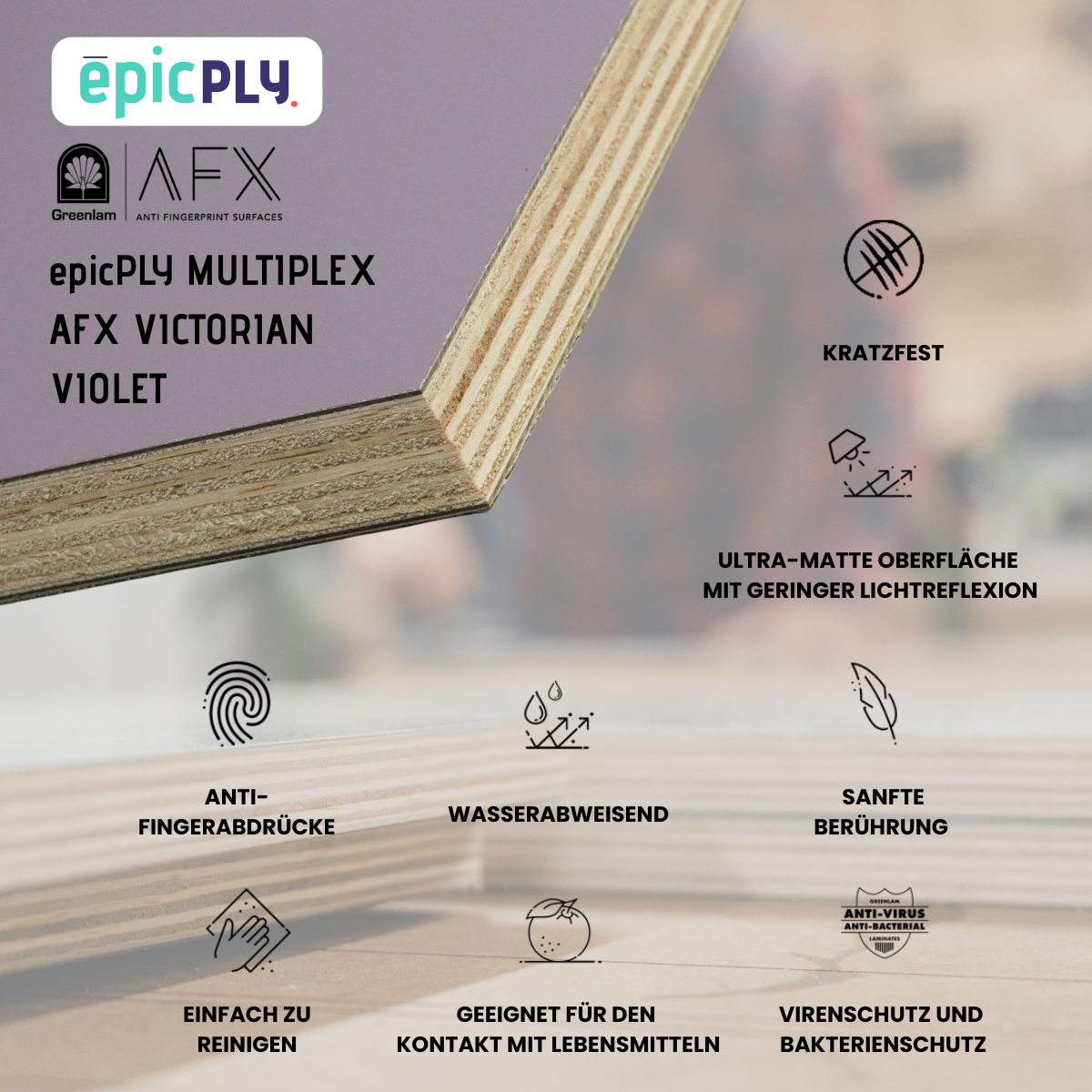 Contreplaqué epicPLY stratifié haut de gamme - Violet AFX